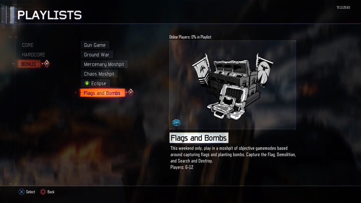 ViceCityLegends's tweet photo. RT @charlieINTEL NEWS: New 'Flags and Bombs' Bonus Playlist with 2XP now live in #BlackOps3 https://t.co/hCno2XtKbT