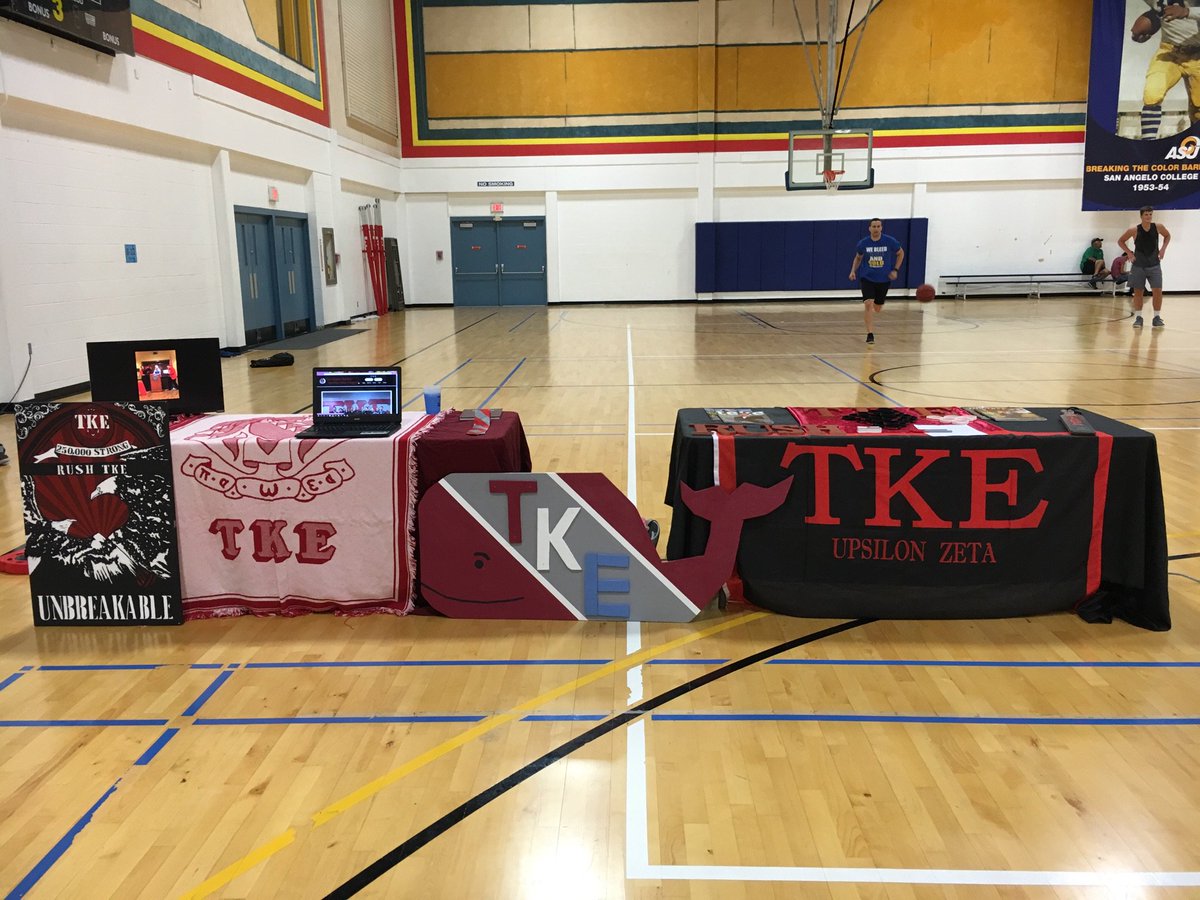 We are ready for today's NSO! Come see us for more information! #rushtke #tke #AngeloState #RamFam20