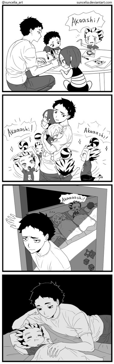 #Haikyuu!! Mommy on Duty (2/5)
#fukurodani #akaashi #bokuto 