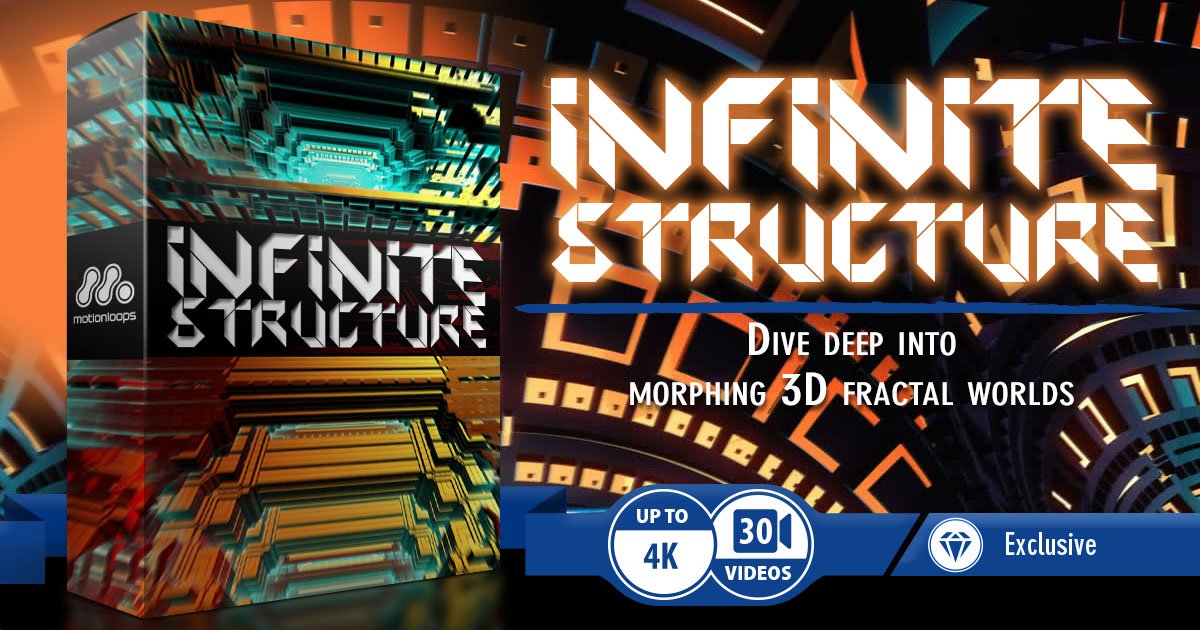 MotionLoops's tweet image. Dive deep into morphing 3D FRACTAL WORLDS with the new Infinite Structure visual collection! tiny.cc/pwihcy