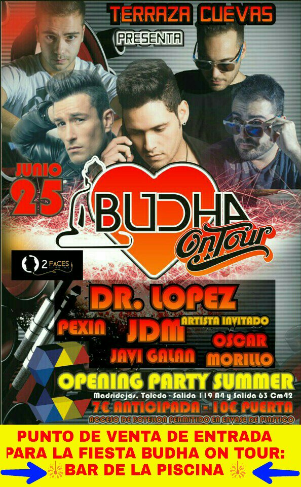 leandro_jm9's tweet photo. Punto de venta entradas fiesta BUDHA ON TOUR en el bar de la Piscina aprovecha hoy #ViernesLoco y cojele alli https://t.co/P3L7eAp1rK