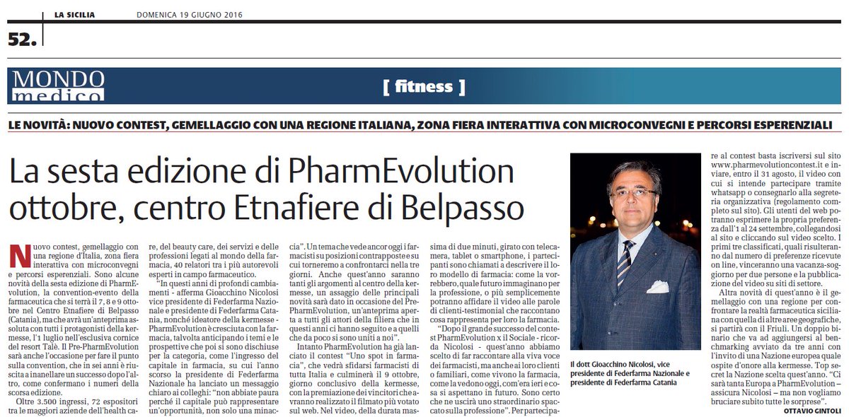 pharmevolution's tweet photo. "MONDO MEDICO" parla di PharmEvolution!!! https://t.co/D0f9Ix3e8S