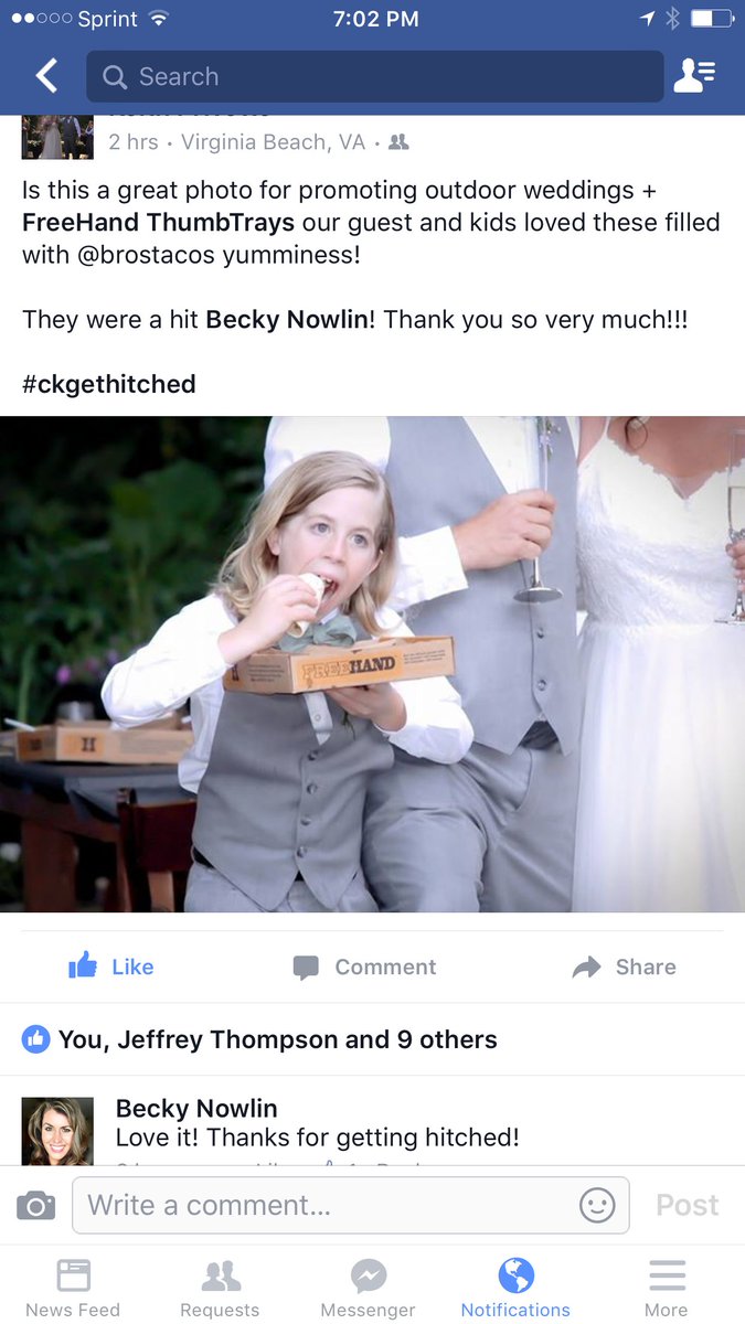 Thanks <a href="/keithprivette/">Keith</a> for sharing your #outdoorwedding photo with #FreehandTrays love it! #vabeach