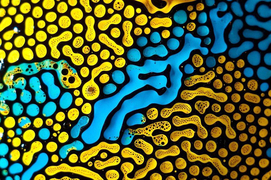 жидкие кристаллы под микроскопом. лава под микроскопом. чернила под микроскопом. краска под микроскопом. серебро под микроскопом.