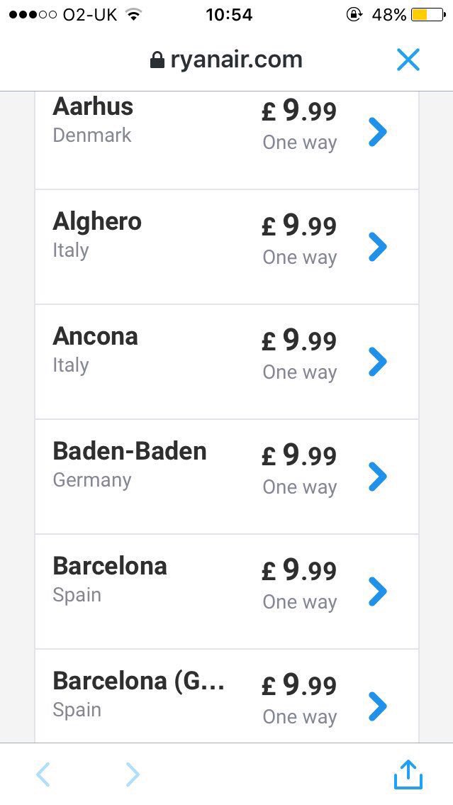 Jakehannah's tweet photo. Ryanair are doing flights for under £10 - one way. Literally telling people to leave and not come back 😂 https://t.co/S2luxceXBj