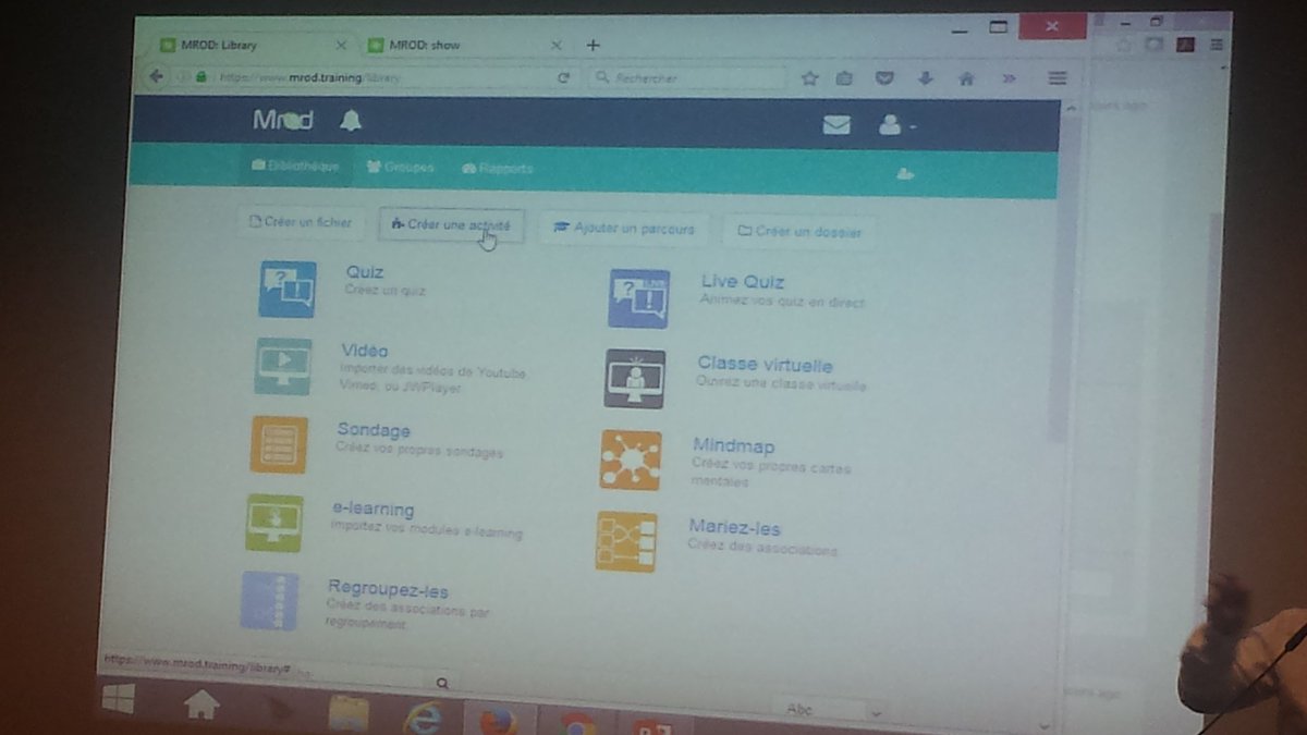LucieDhorne's tweet photo. Présentation de la plateforme Mrod "couteau suisse" de la formation par  @alcommissione  : #lrs #lms #cms #DLDP2016 https://t.co/6JMErpPrkO