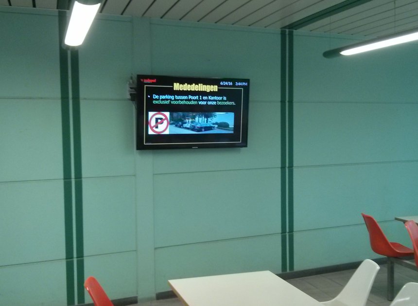 Indupol_Int_NV's tweet photo. New #infoscreens in our canteen #knowledge for #efficiency @Indupol_Int_NV https://t.co/G1ntjD2Rsj