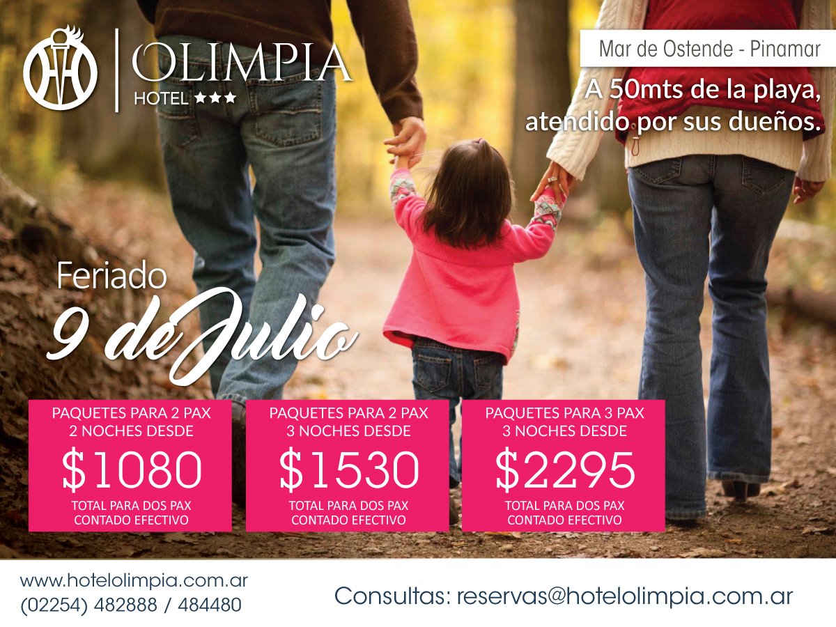 Olimpia_Pinamar's tweet photo. #Feriado9DeJulio cerca del #mar  #FeriadosARG #FinDeSemanaLargo #Escapadas #Descuentos #ADondeVoy #200añosARG https://t.co/BPCGUttsXg
