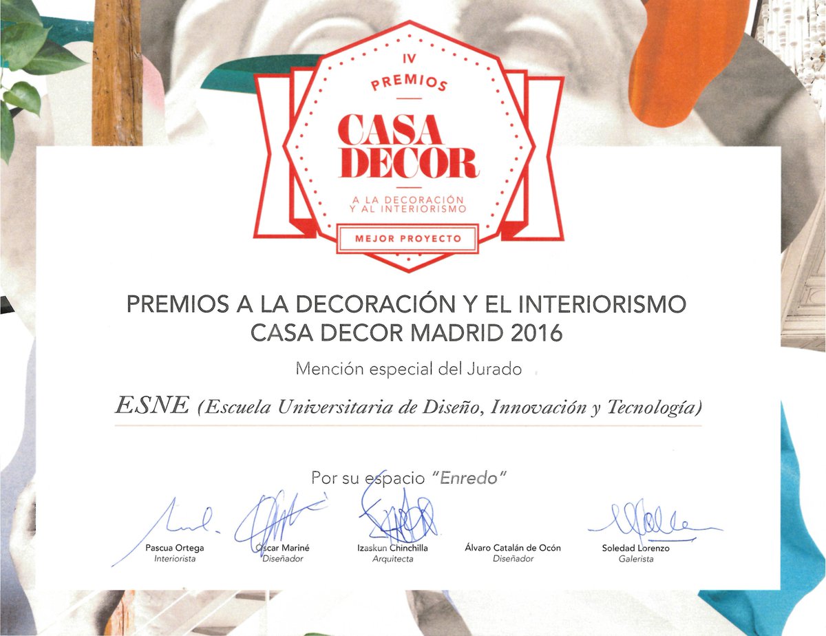 udit_es's tweet photo. El Jurado de @CasaDecor premia el talento creativo de los alumnos de Diseño de #InterioresESNE Enhorabuena! https://t.co/FTZ46fuvbq