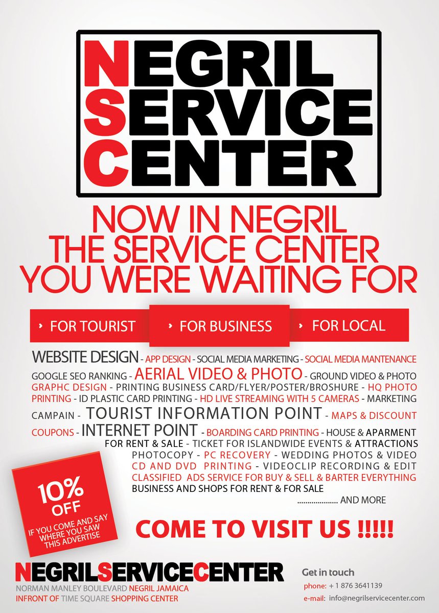 NegrilSC's tweet photo. We offer Internet service
- 15 mins $150 jmd- 30 mins $250 jmd- 1 hour $400 jmd
#internetpoint #services #Negril https://t.co/TKbC9WNAnq