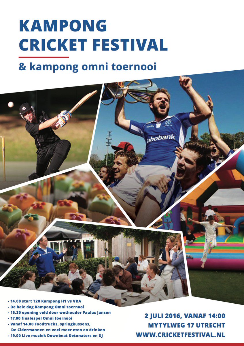WEES ER BIJ!! Kampong Cricket Festival &amp; Kampong omni toernooi! Zaterdag 2 juli a.s.