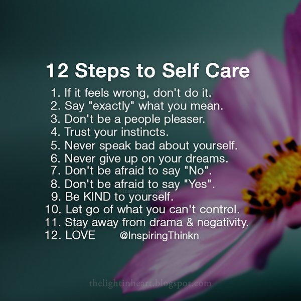 InspiringThinkn's tweet photo. 12 Steps To Self Care #inspiration https://t.co/a6BxgPgE74
