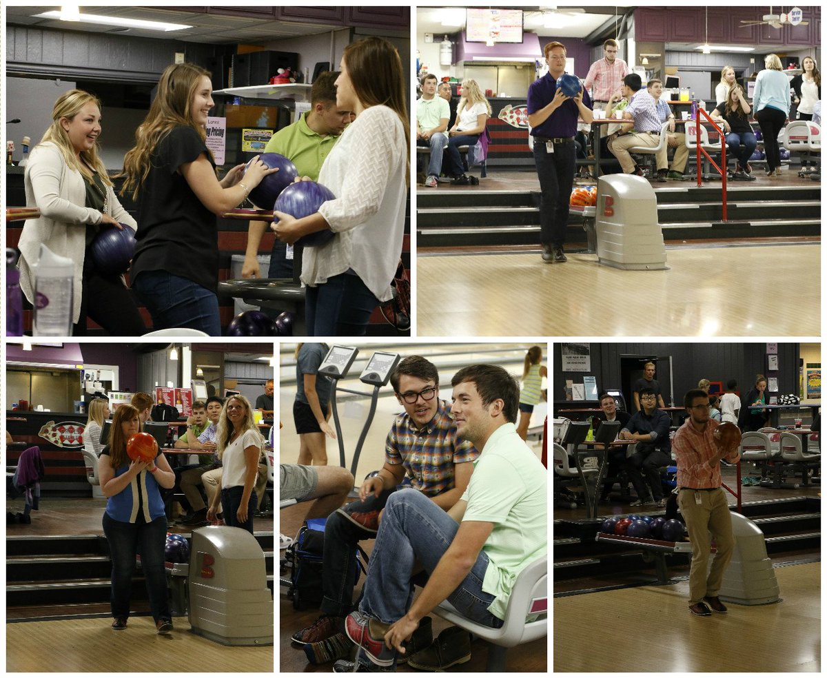 EMCInsurance's tweet photo. All work and no play makes Jack a dull boy, so EMC treated interns to bowling. #bowlingbreak #insuranceisnotboring https://t.co/E62kyd3lth