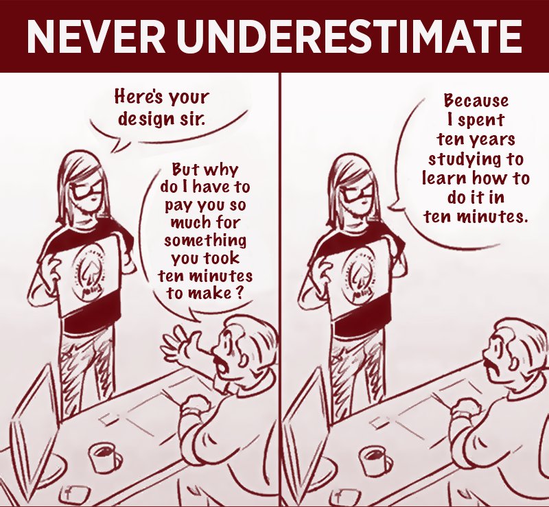 Jananatha_'s tweet image. Never Underestimate
 #DesignerVsClient #DesignHumor