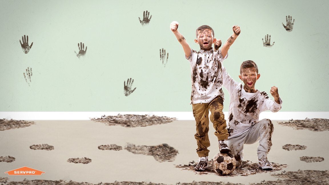 ServproCincy's tweet photo. Big messes can happen over summer break. That's why we don't take one. #HereToHelp https://t.co/z685ijJU4S