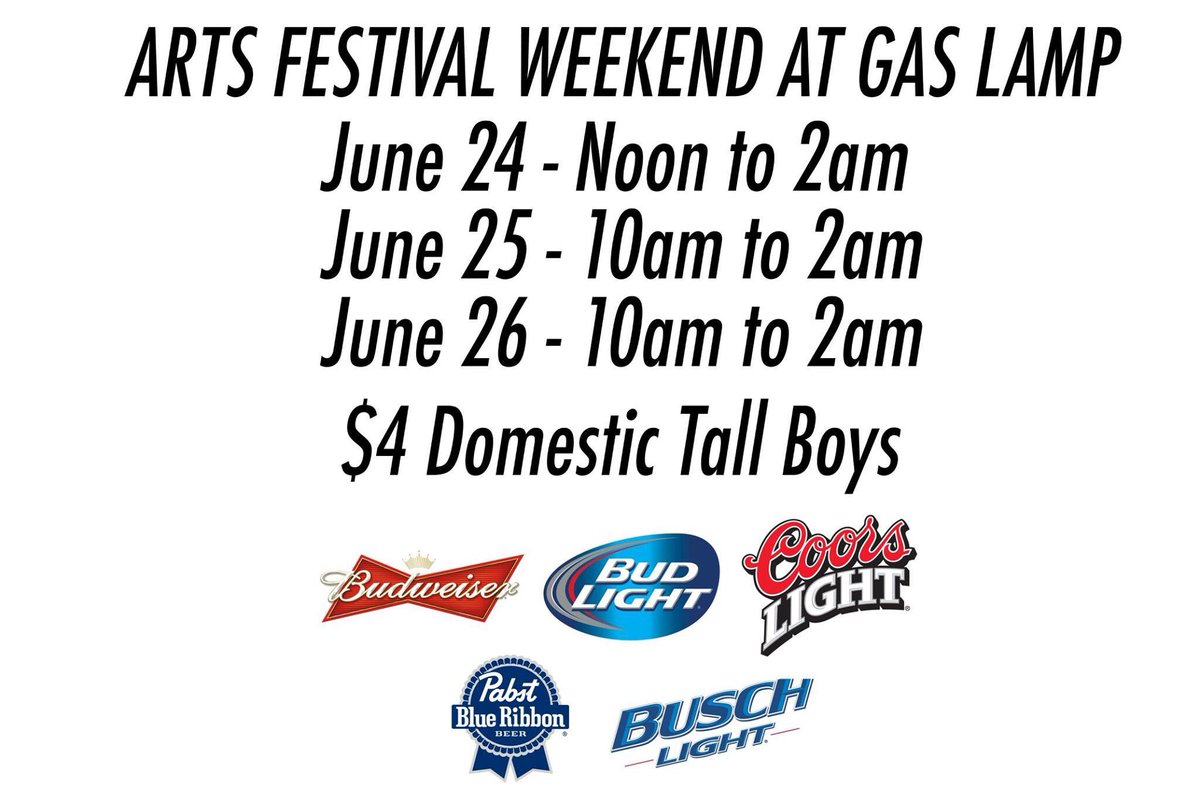 GasLampDSM's tweet photo. @catchdesmoines @dsmisnotboring #DesMoines #iowa #artsfestival #drink #tallboys #livemusic #160z #desmoinesiowa https://t.co/8l7lkBCpcf