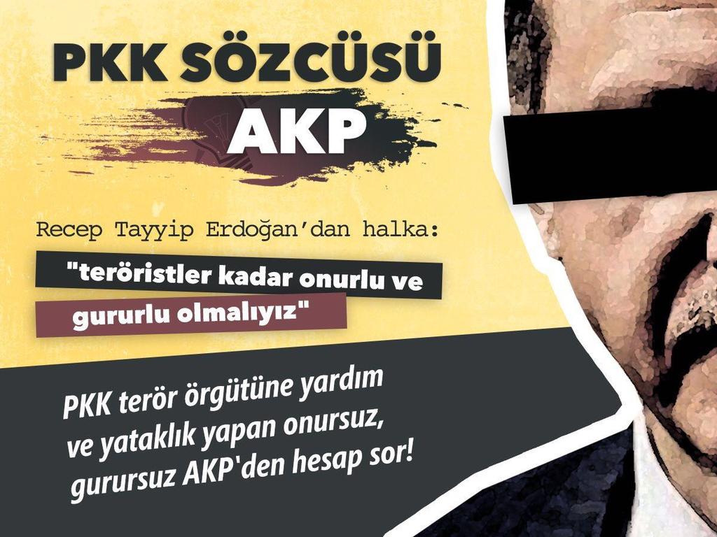 PKK Sözcüsü AKP 
#TeröristlerOnurluİseŞehitlerNe