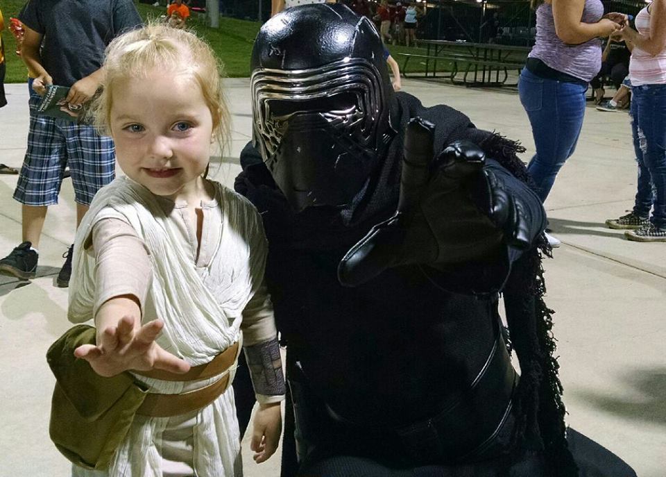 Some day she'll grow up and he won't remember how cute she was... #SoCal501st at the Jethawks <a href="/501stLegion/">501st Legion</a>