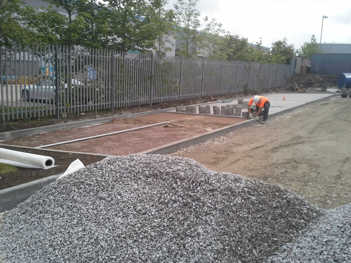 JRDonaldLtd's tweet photo. We are 'on fire' at Dyce Fire Station this week, on another contract with @kierconstruct #subbase #lockblock https://t.co/29HwsDnRvM
