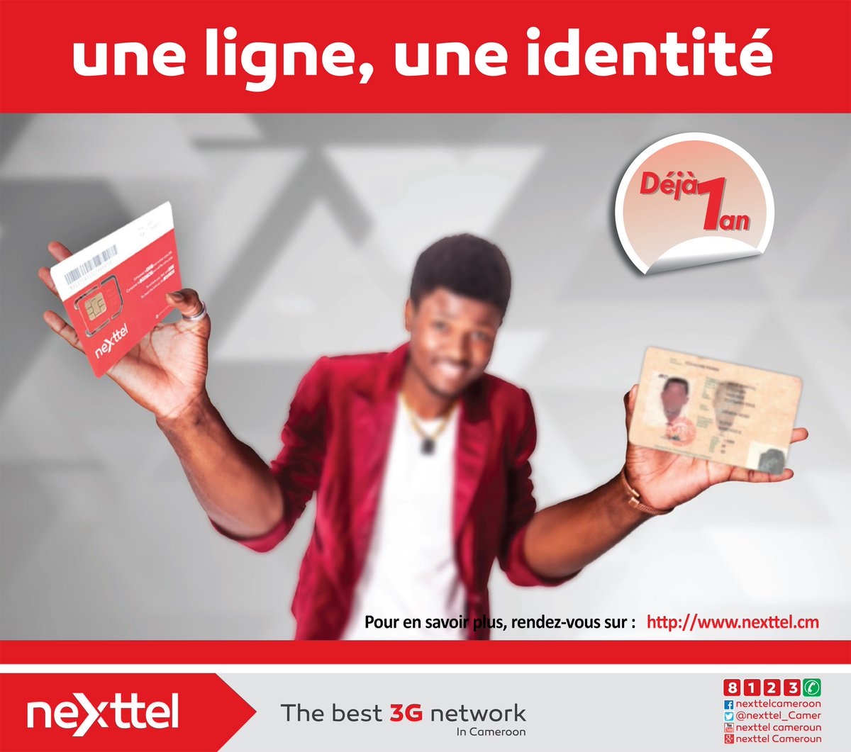 nexttel_camer's tweet photo. Jusqu'au 30 juin 2016 identifiez-vous dans nos shops et gagnez du crédit de communication.
#Thebest3Gnetwork https://t.co/ztOKTYGvkf