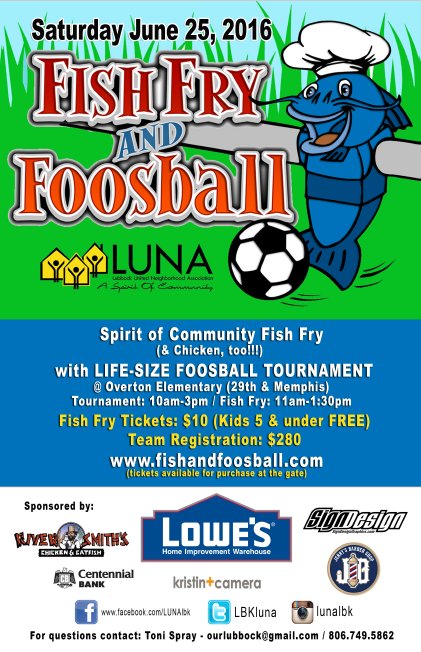 KCBD11's tweet photo. LUNA hosting LPD vs. LFD human foosball game, fish fry
https://t.co/bXurgehtWJ https://t.co/QRsOK2fffN