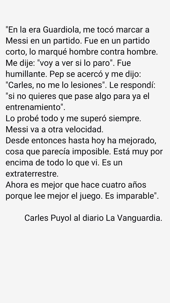 ArielRodriguez's tweet photo. Puyol sobre Messi. "Voy a ver si lo paro. Fue humillante. Pep me dijo..." ¡No se lo pierdan! #FelizCumpleMessi https://t.co/JvSR4V9jer
