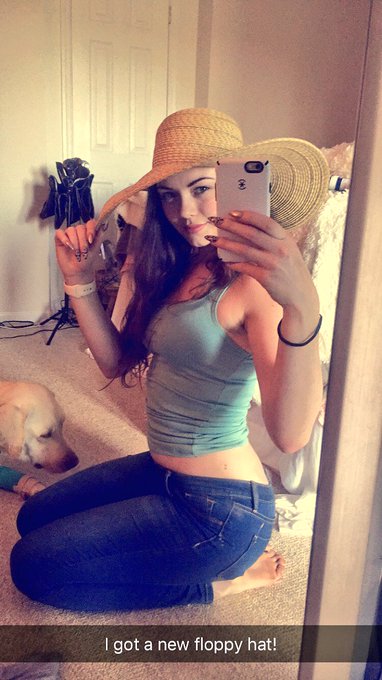 Taking my floppy hat and my cone head pup for a walk!  This is a pic from snap a few days ago so there's