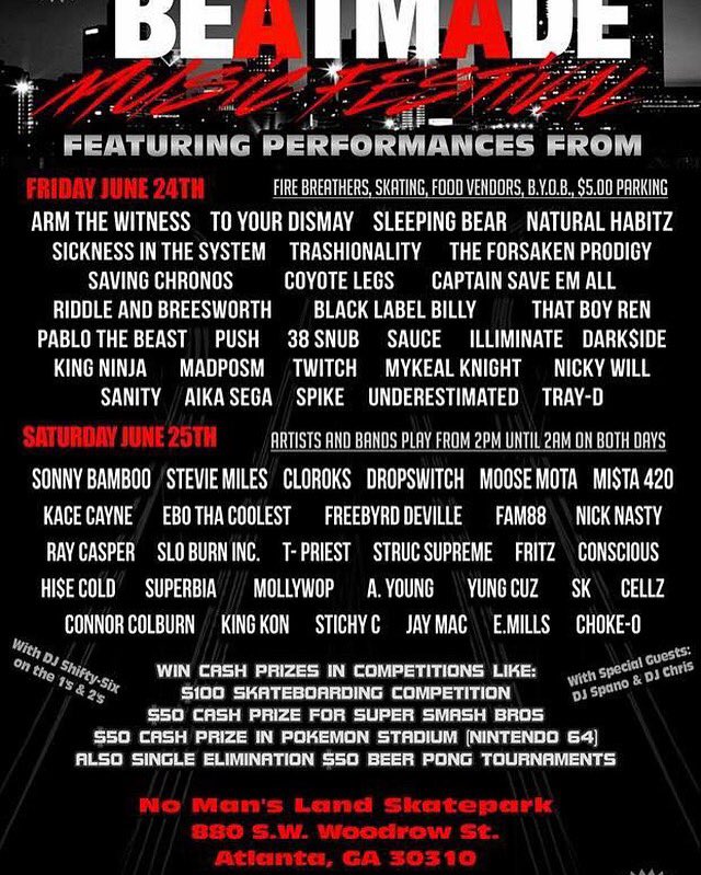adultsham's tweet photo. BeatMade Festival today and tomorrow June 24-25! Catch me performing tomorrow! Tickets only $12 a piece. its lit! 🔥 https://t.co/aCXucSXjEe