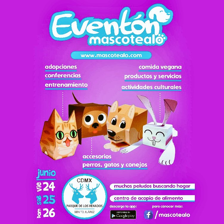 AnimalSphere's tweet photo. Los esperamos del 24-26 Junio #Mascotealo @brigadaBJ @DBJmexico @DelegacionBJ #ParquedelosVenados #CDM16 #Viernes https://t.co/RQOwAwXo9E