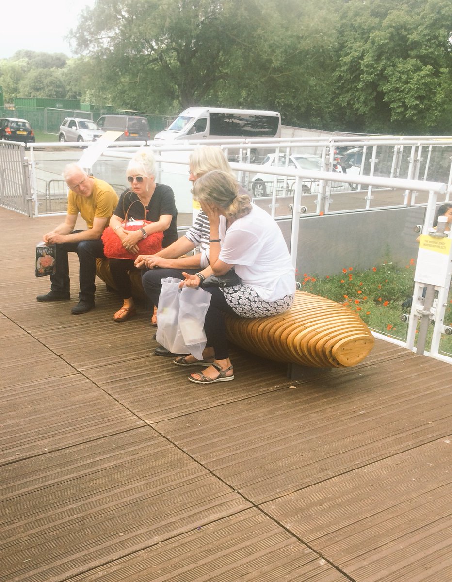 Patrons of #GROWLondon enjoying the #benches