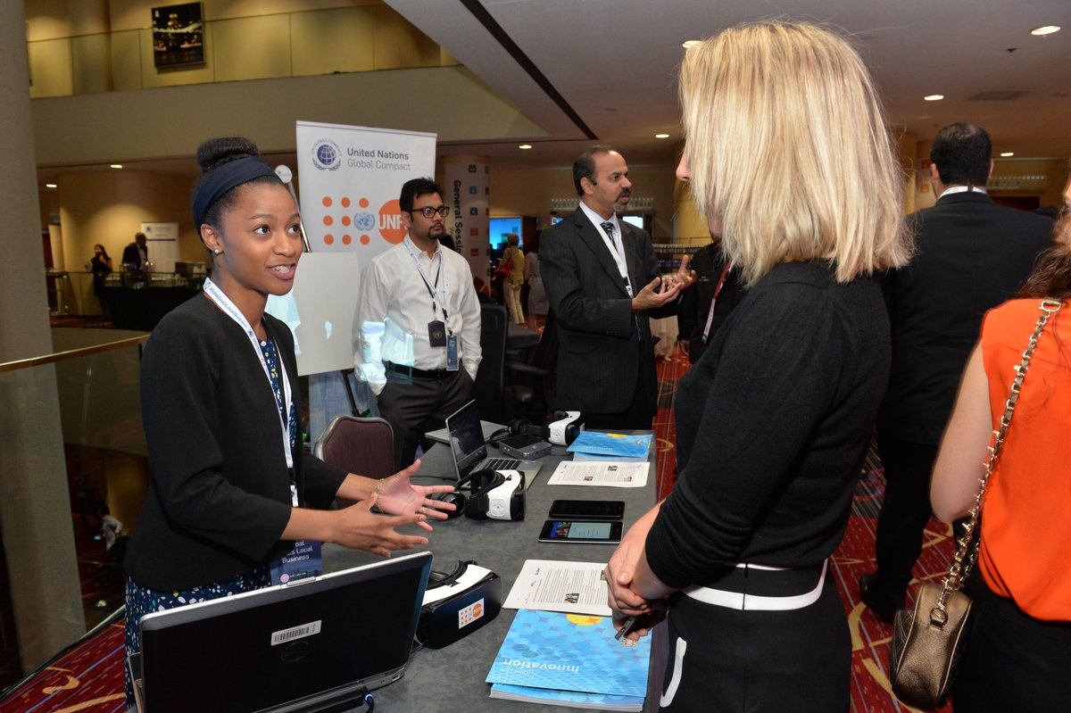 nbhandutia's tweet photo. @UNFPAInnovation booth at UN Global Compact Leadership Summit with Danielle Mearis and Navin Singh @navinnd @UNFPA https://t.co/3tefidiIdf