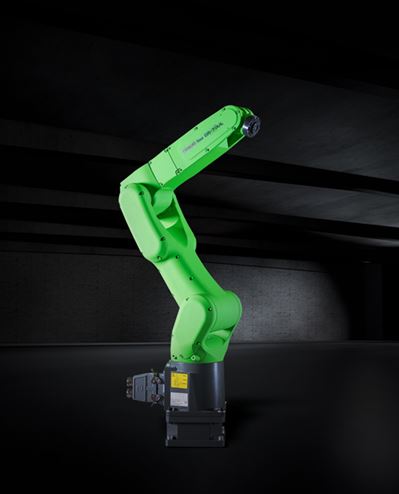 adaptecsolution's tweet photo. It isn't easy being Green. Welcome to @FANUCAmerica 's latest collaborative robot the CR-7iA. Coming to America! https://t.co/CxqIG25GEx