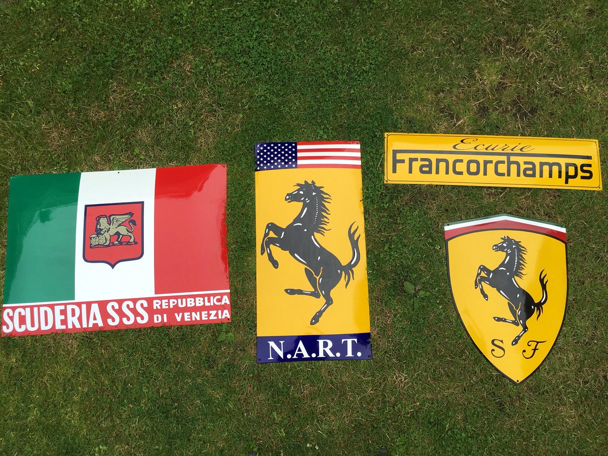 ProvaModena's tweet photo. Porcelain #sign #enamel #racing #ferrari #nart #330P4 #ecuriefrancorchamps #250GTO #250SWB #forsale https://t.co/YvFepNAtsq