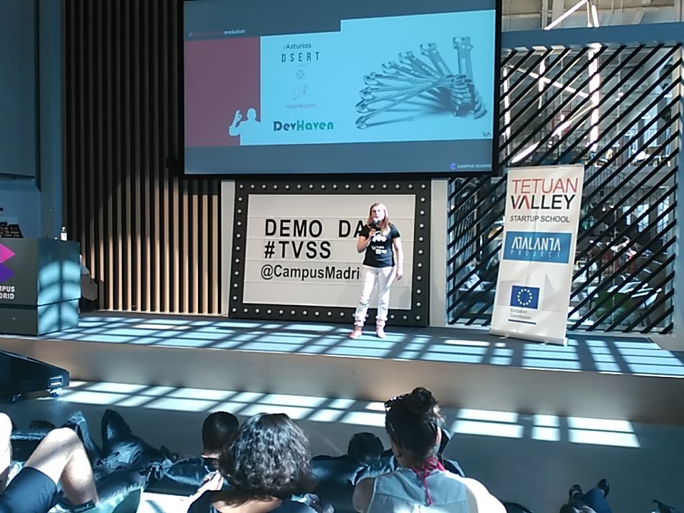 adelatorrefoss's tweet photo. Fantastic start of #tvss demo with three of @asturvalley startups: @thisisroutive @DevHaven_CI @dsertcorp. Good job! https://t.co/TeKYBFznP4