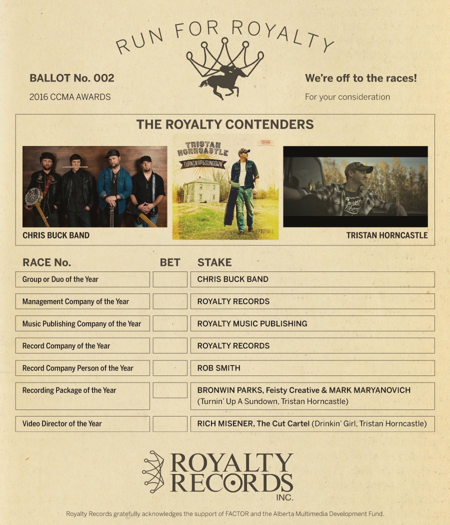 Happy Friday! We're celebrating these artists &amp; team members who've made the CCMA 2nd ballot. Congrats everyone!!!