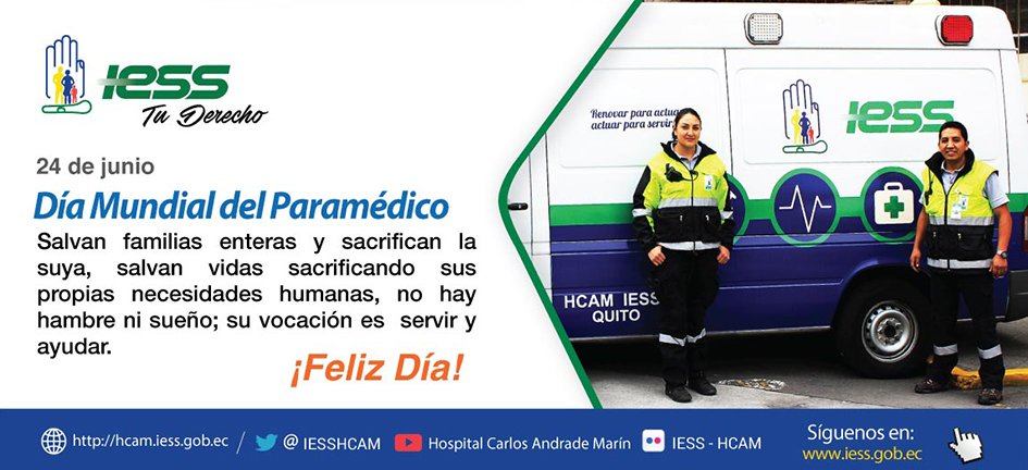 IESS_YoTeGuio's tweet photo. Feliz día para aquellos que salvan vidas, sacrificando la suya. #DíadelParamédico. @IESSec https://t.co/3ymTMmPua7