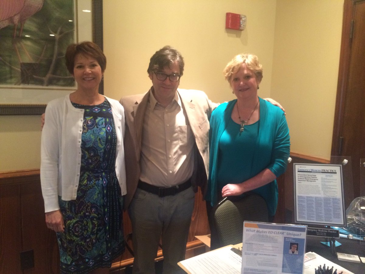 EBmedicine's tweet photo. Creator of ED CLEAR @jbedollamdfacep along with Publisher Suzanne & Director of Editorial Quality Dorothy #CDM16 https://t.co/d7iNYqSpQX