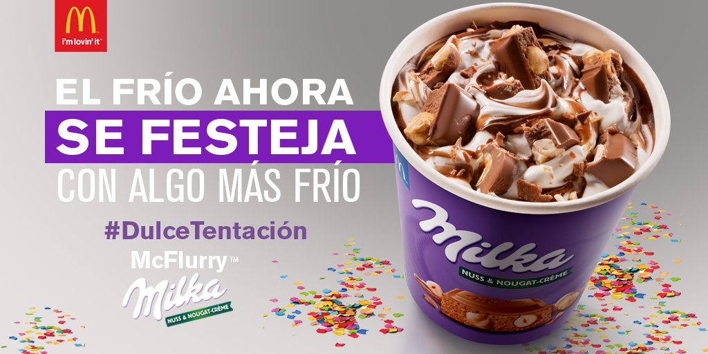 McDonalds_Ar's tweet photo. RT para que todos se enteren lo bueno que puede ser el invierno #McFlurry Milka Nuss &amp; Nougat-Créme #DulceTentación https://t.co/Mo5BSze0Bn