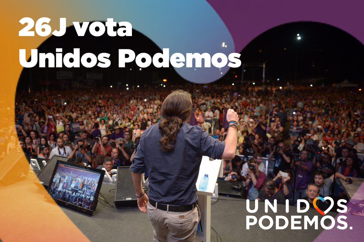 Este domingo #VotaUnidosPodemos26J. Gracias por hacer historia. ¡Adelante! ¡Sí se puede!