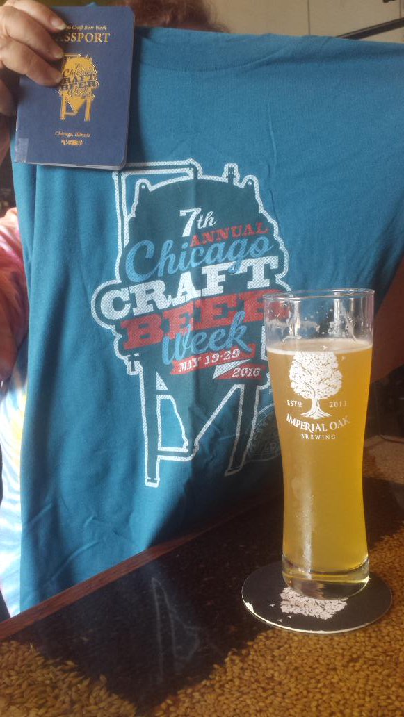 nancydrew58's tweet photo. Picked up our #CCBW2016 passport swag from @ImperialOak. Thanks @IllinoisBeer. https://t.co/KS4nIWsyMP