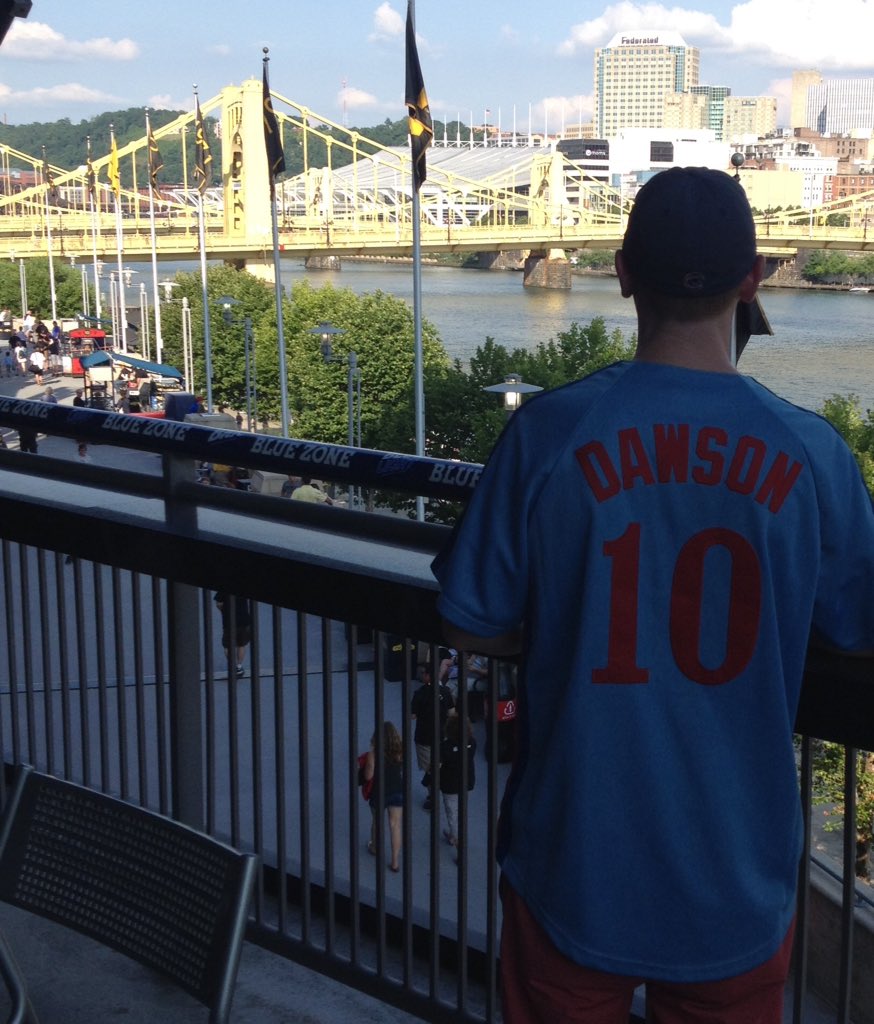 LoBues's tweet photo. Game, park, and vintage jersey #2 of baseball roadtrip weekend. #PNCPark #longlivethehawk https://t.co/6PtuVChs1X