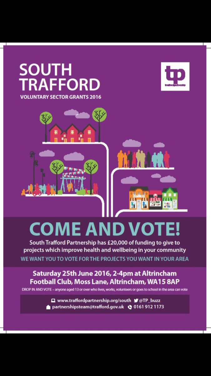 Please come and vote for #Broadheath Community Association and Friends of de Quincey Park <a href="/altrinchamfc/">Altrincham FC</a> #Altrincham