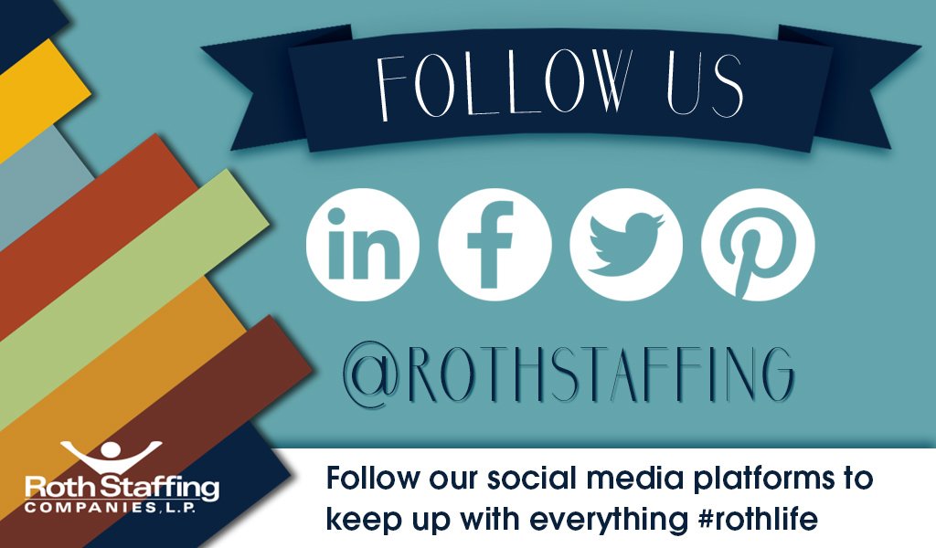 rothstaffing's tweet photo. Need your daily dose of Roth culture but don't know where to find us? Follow us for a #bts look at the #rothlife https://t.co/1D6qL5E57z