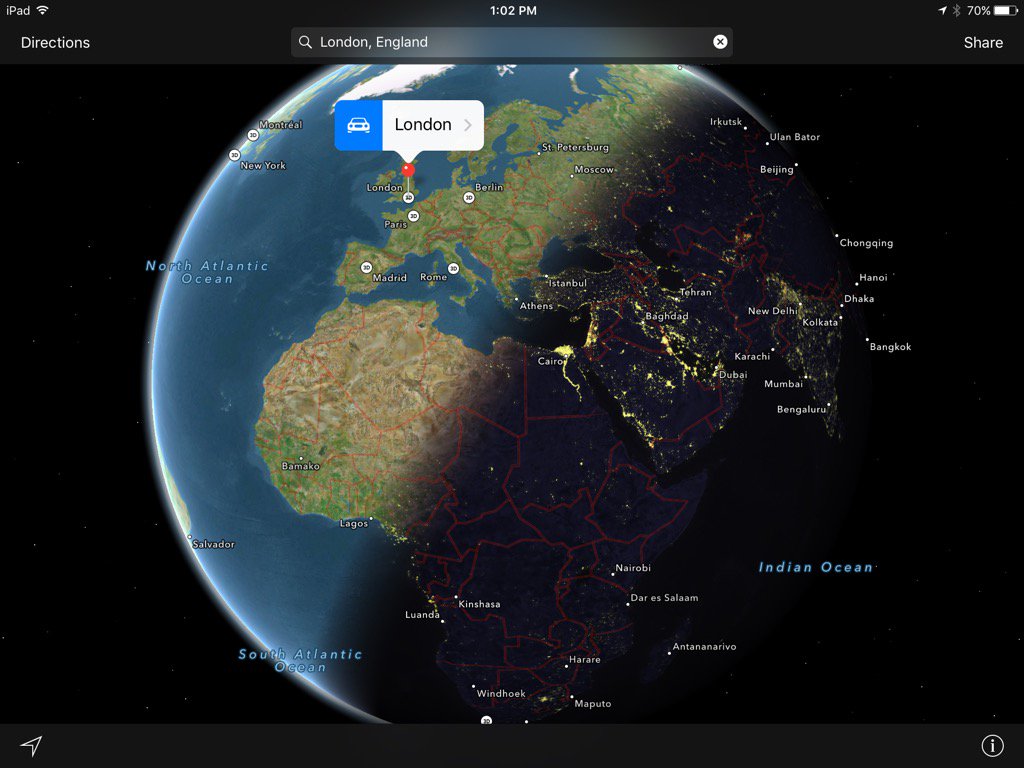 World Map Apple Satellite 