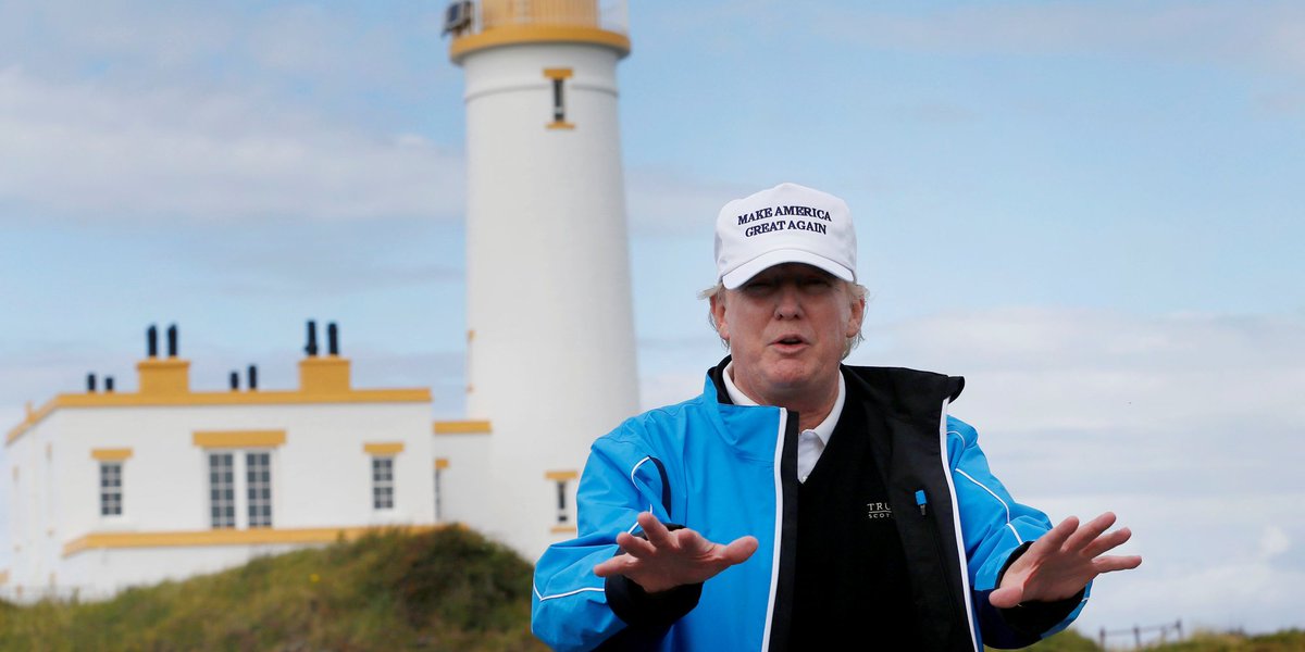 HuffPost's tweet photo. Donald Trump's pretty sure that governing country is as easy as owning a golf course https://t.co/B91icCpqcL https://t.co/ECS3XjCnIH
