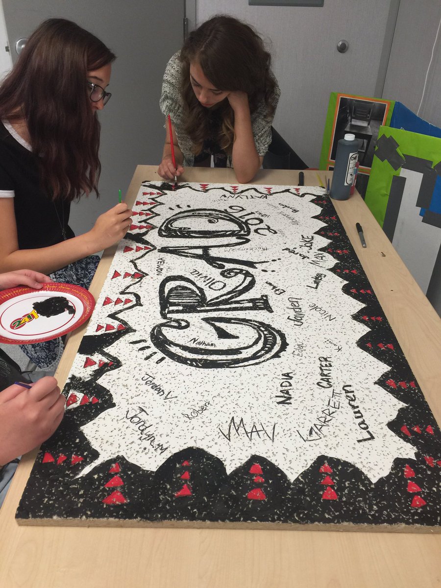 MrsLeCouffe's tweet photo. All grade 8s have signed their traditional tile to hang with past St. Josaphat Rebels. @StJosaphat @StJosaphat78 https://t.co/Xirm2mK8o3