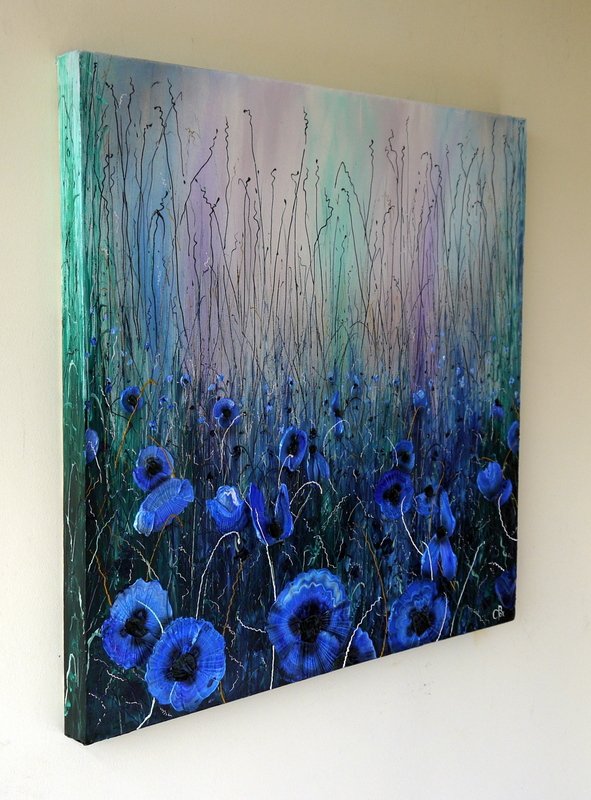 rcoxART's tweet image. Poppyfield Blues - Oils impasto palette knife piece on canvas. Please Re-Tweet if you love this?