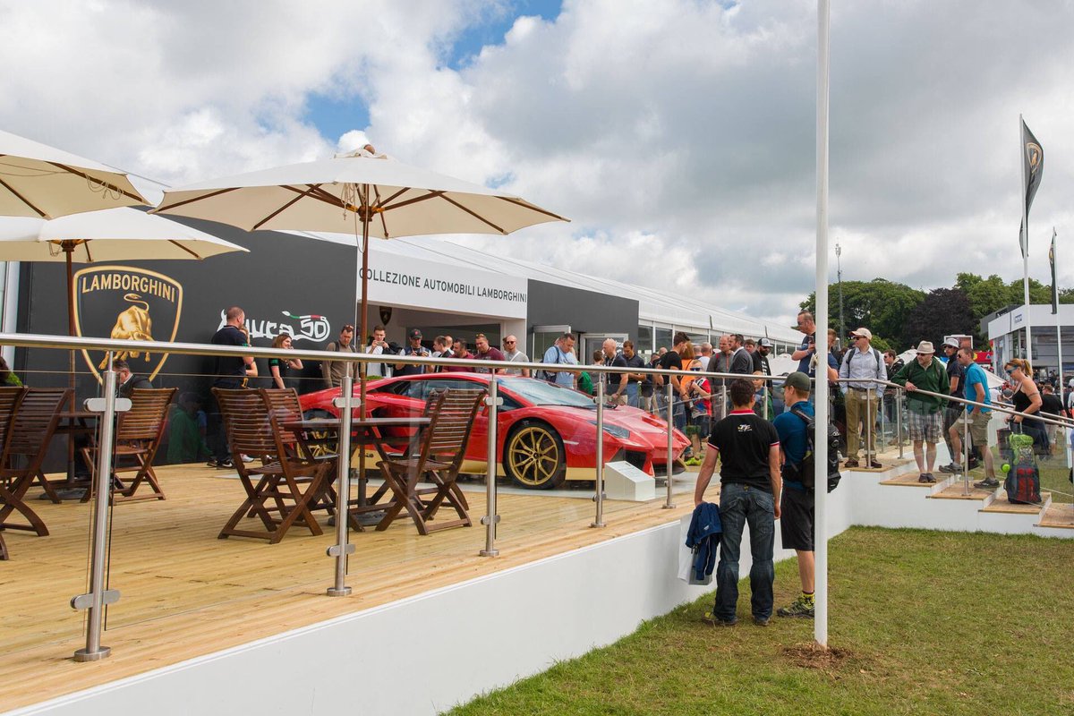 MotorKings's tweet image. The Lamborghini stand at the Goodwood Festival of Speed with the Aventador Miura Homage and the Huracán Super Trofeo