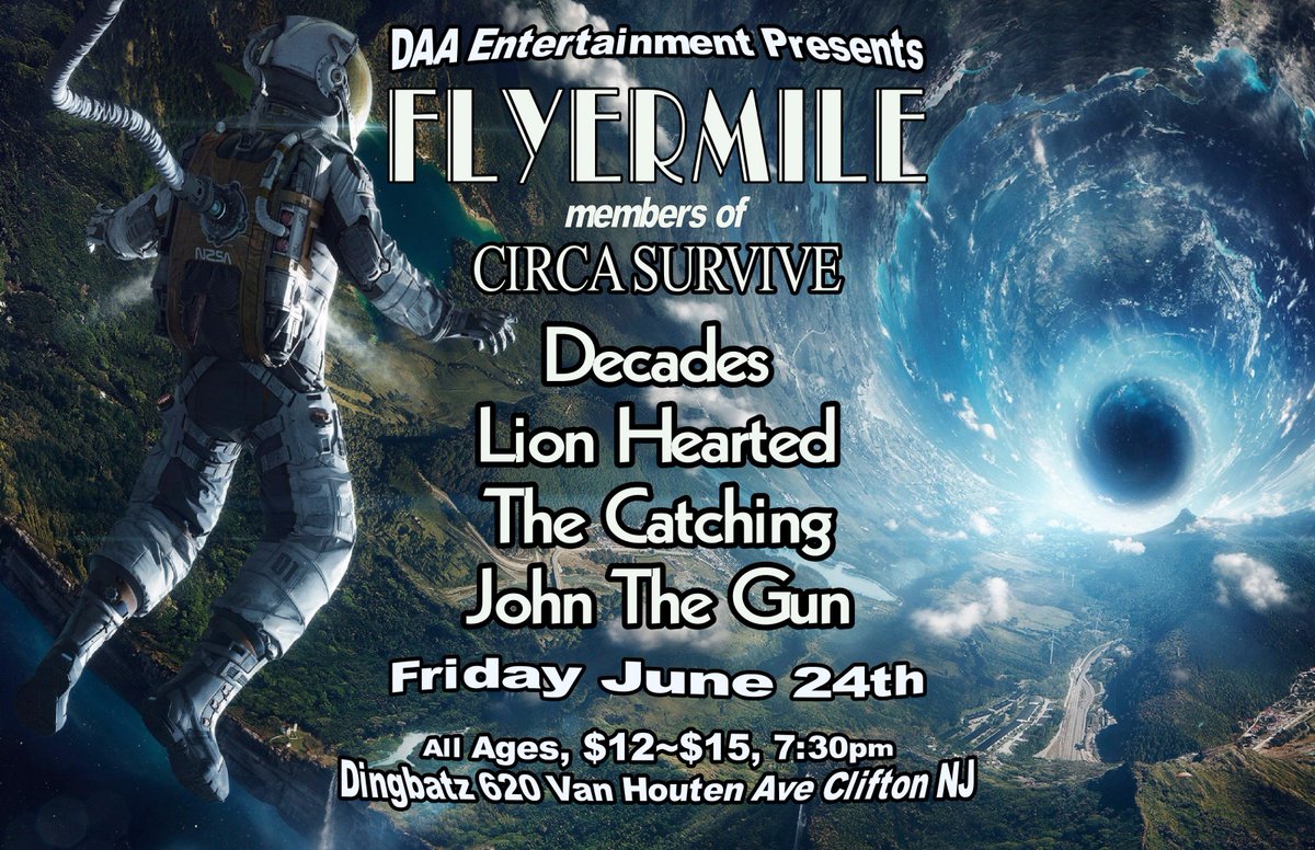 Tonight <a href="/flyermile/">Flyermile</a> <a href="/steveclifford/">stephen clifford</a> <a href="/LionHearted9/">LionHearted</a> <a href="/DecadesMusic/">Decades</a> @The_Catching <a href="/johnthegunmusic/">John the Gun</a>
fb.com/events/5851843…