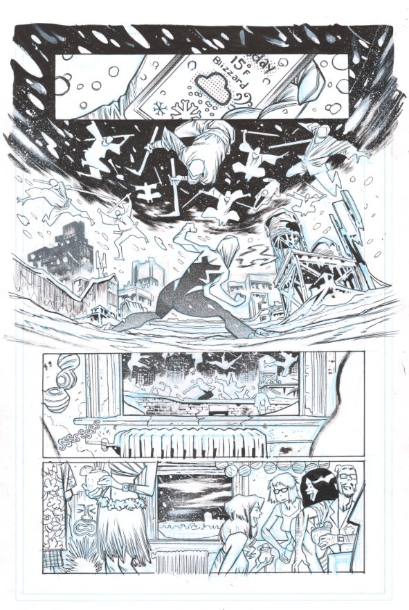 Raw scan of a page in the Spider-Gwen annual. Colored by the always awesome @whoajordie 
https://t.co/fVw8IfnApK 